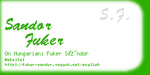 sandor fuker business card
